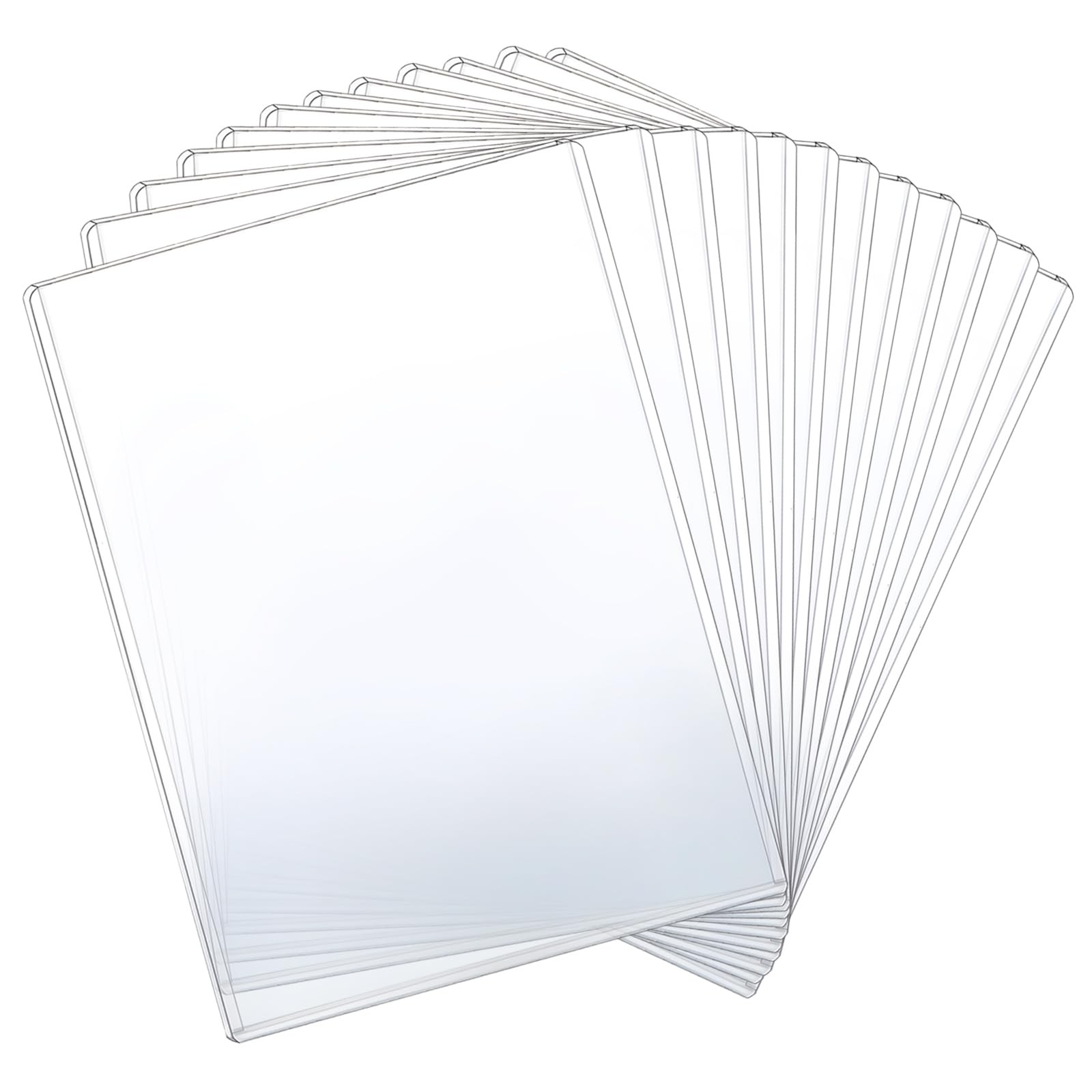 12 Pcs 8 1/2" x 11" Rigid Print Protectors - Clear Toploaders - Hard 