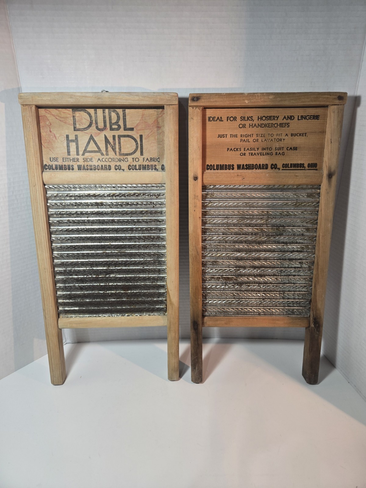 Vintage Columbus Dunl Handi Washboards - Set Of 2