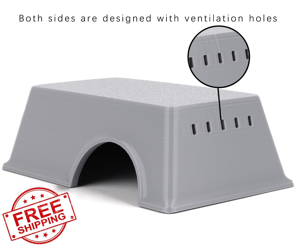 CRITTZOO Snake Hide Leopard Gecko Reptile Tank GrayHideS