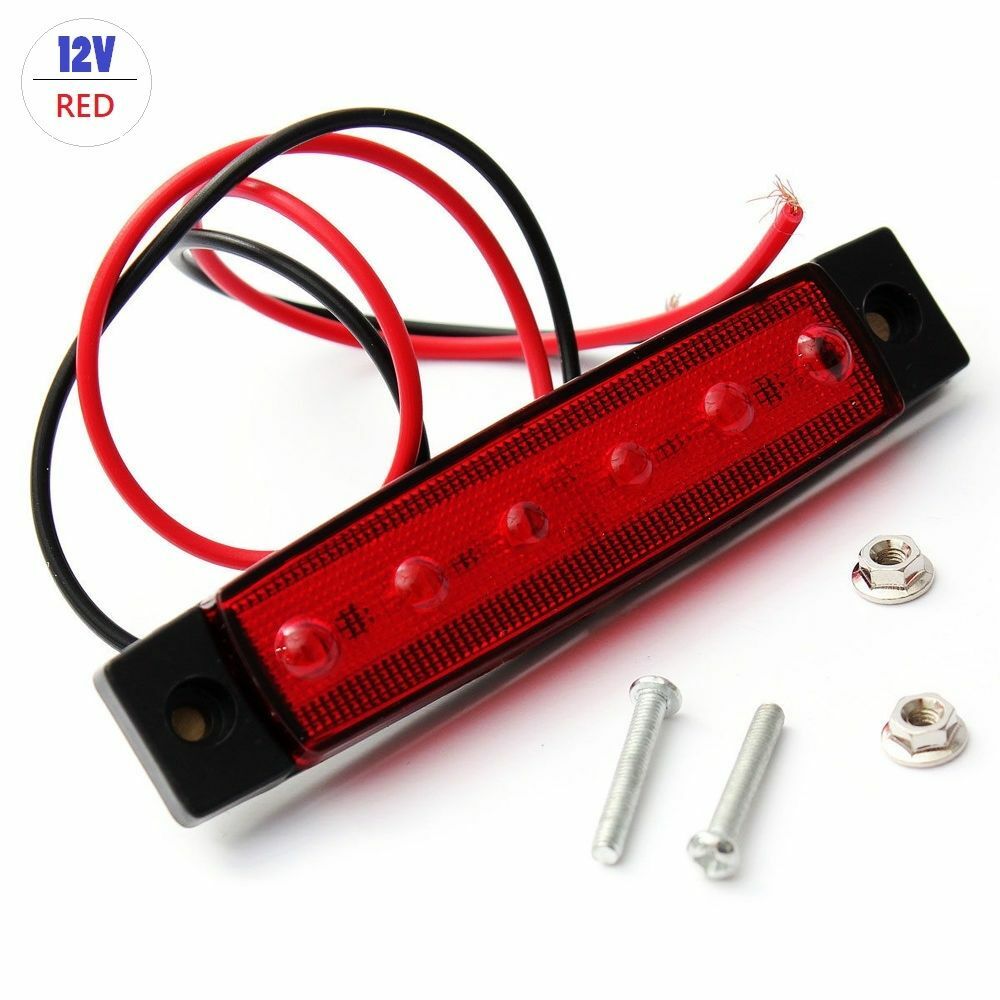 Rouge 12 V 6 LED côté marqueur lumière pour voitures remorque bateau camions