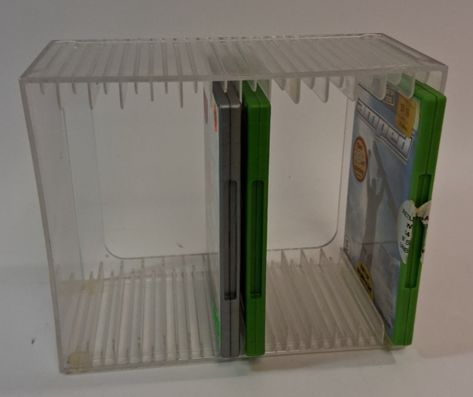 STORi Stackable Clear Plastic DVD Video Game Storage Organizer with Rubber Feet