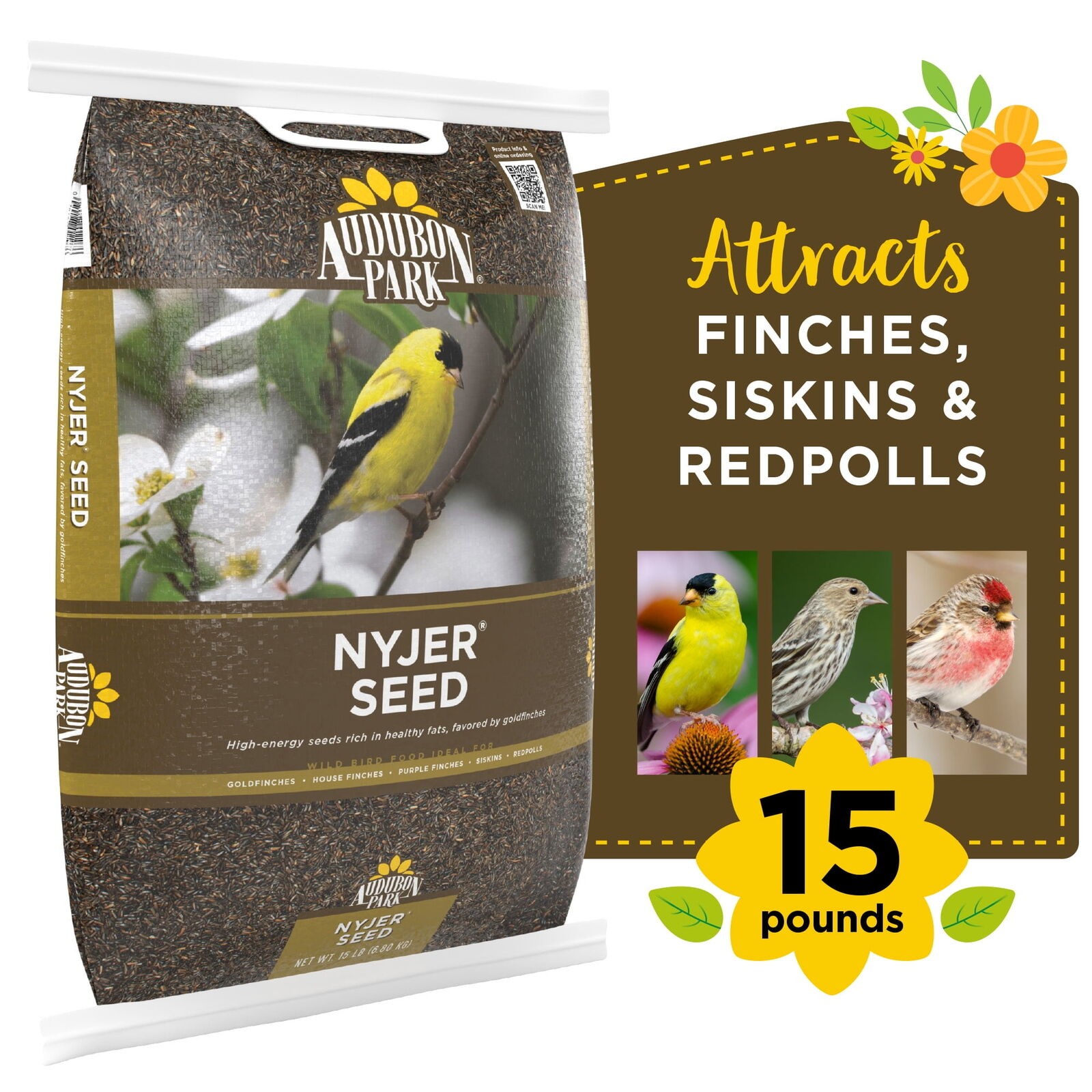 Wild Bird Food Dry 1 Count Per Pack 15 Lb. Bag for Feeding The Birds Year-round