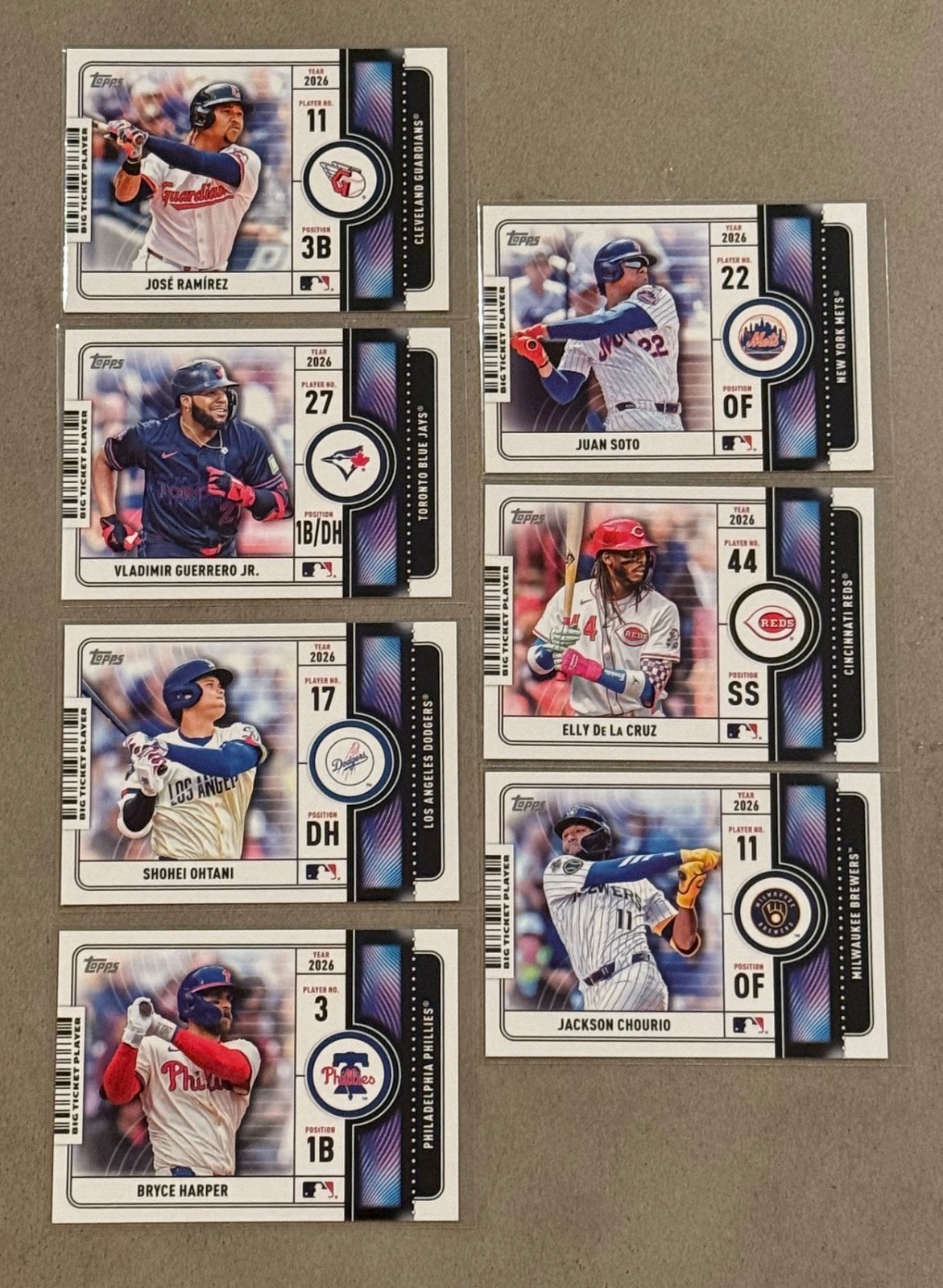 MLB BASEBALL TOPPS 2026 SERIES 1 BIG TICKET INSERT CARD LOT NO DUPES*