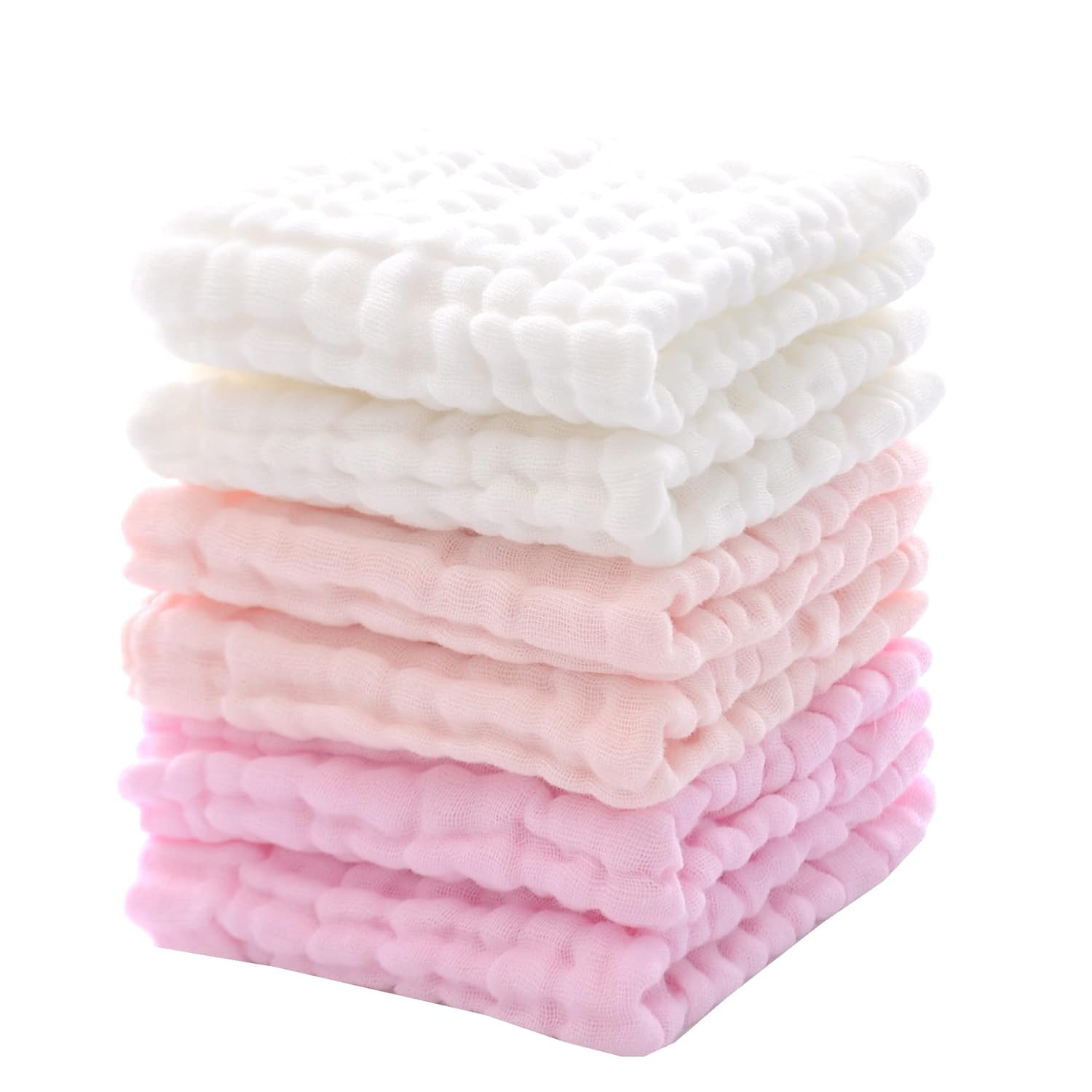 Baby Washcloths and Burp Cloths, Soft Absorbent Towels for Newborns, 6 Pack, 12X