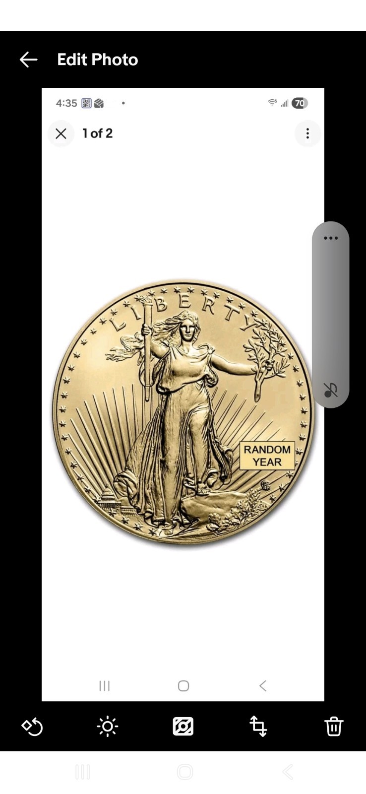 1/10 oz American Gold Eagle Coin $5 BU - Random Year