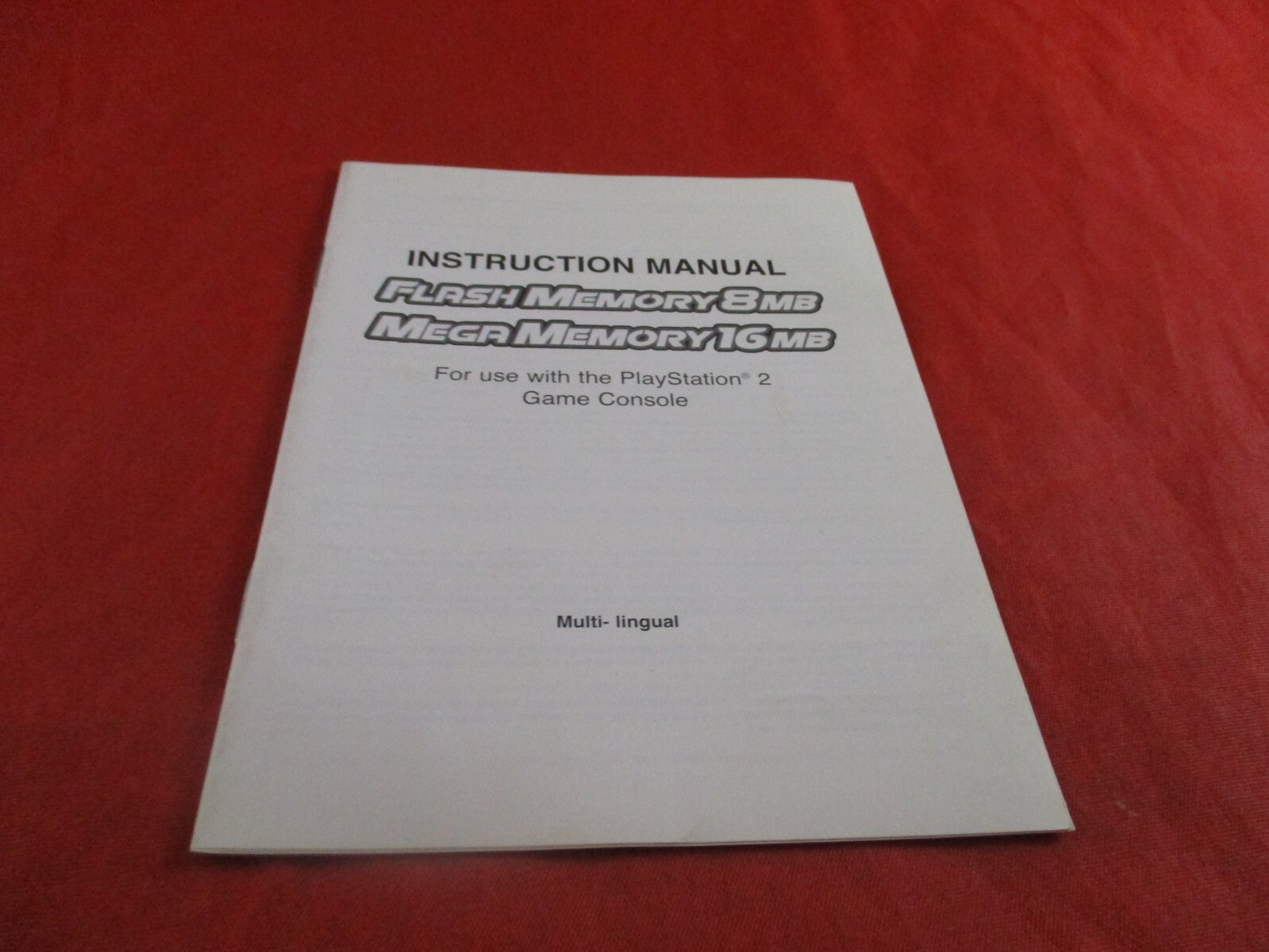 Flash Memore 8MB / Mega Memory 16 MB Interact PS2 Instruction Manual Booklet