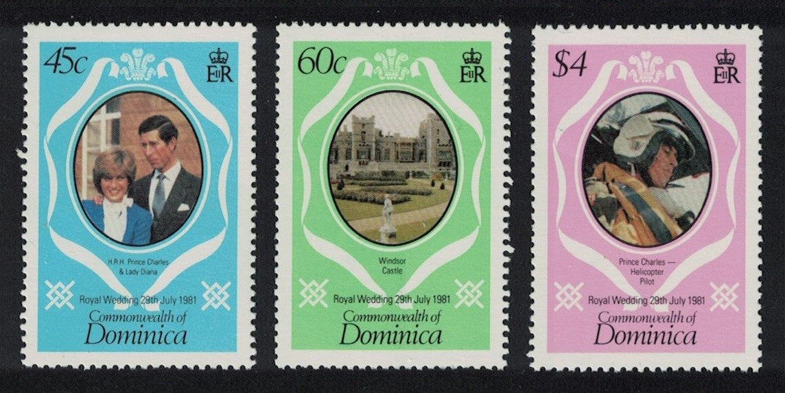 Dominica Charles and Diana Royal Wedding 3v perf 14 1981 MNH SG#747-749