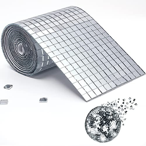  Mirror Tiles Self Adhesive, 5x5mm Disco Ball Stickers for DIY 2160 PCS Silver