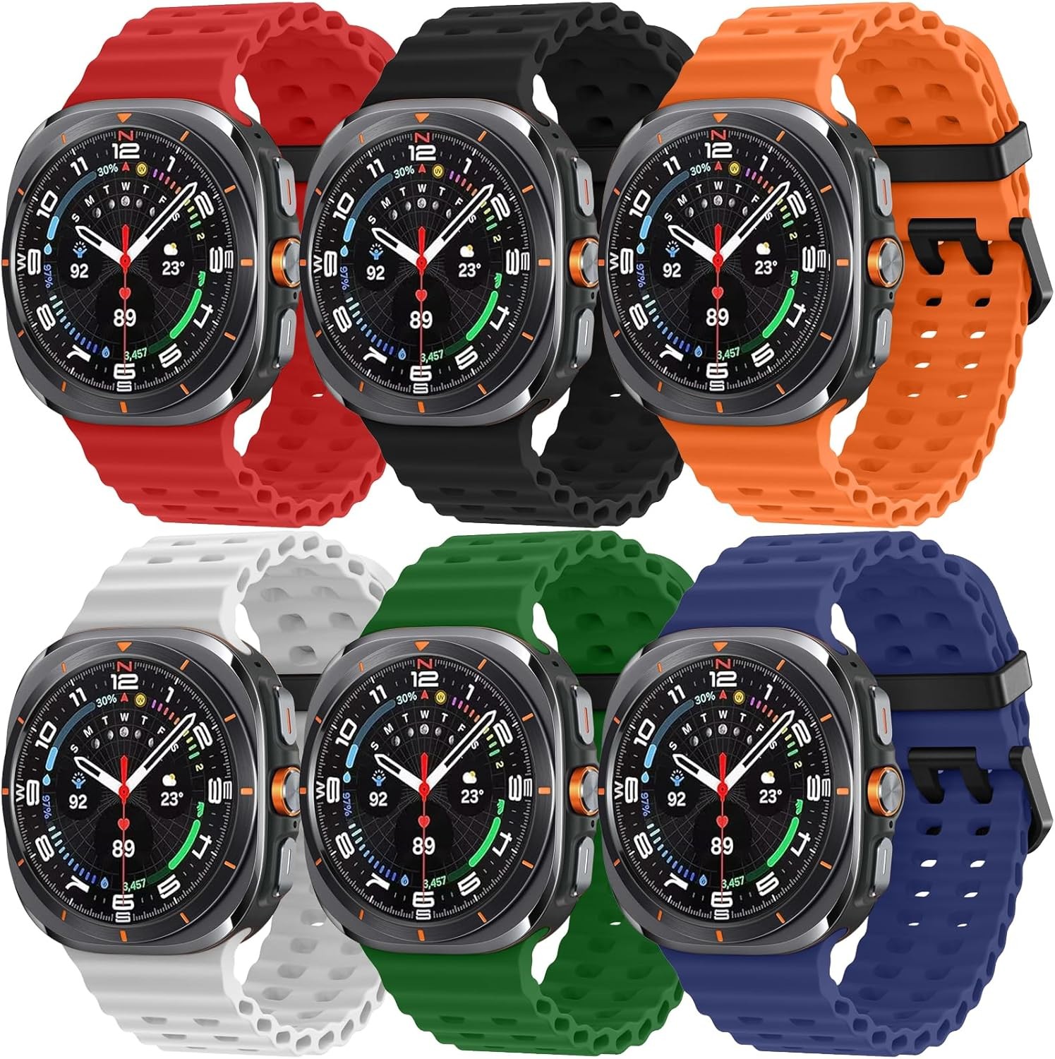 6 Pack Elastic Strap Compatible with Samsung Galaxy Watch Ultra 47mm
