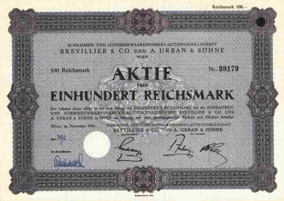 Brevillier & Co. Blacksmiths 1941 Vienna Graz 100 RM Jolly Coloured Pencils Kirchdorf