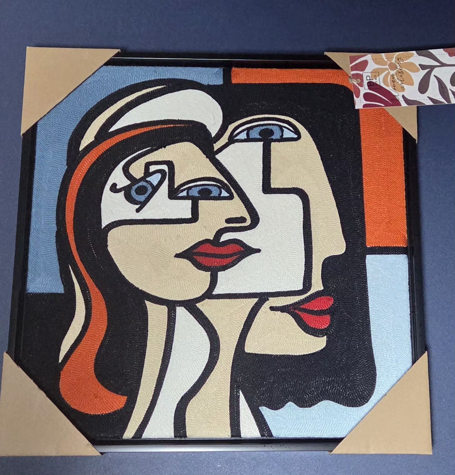 BP Home Woven Embroidered Textile Wall PABLO PICASSO Decor 16.75" x 16.75"