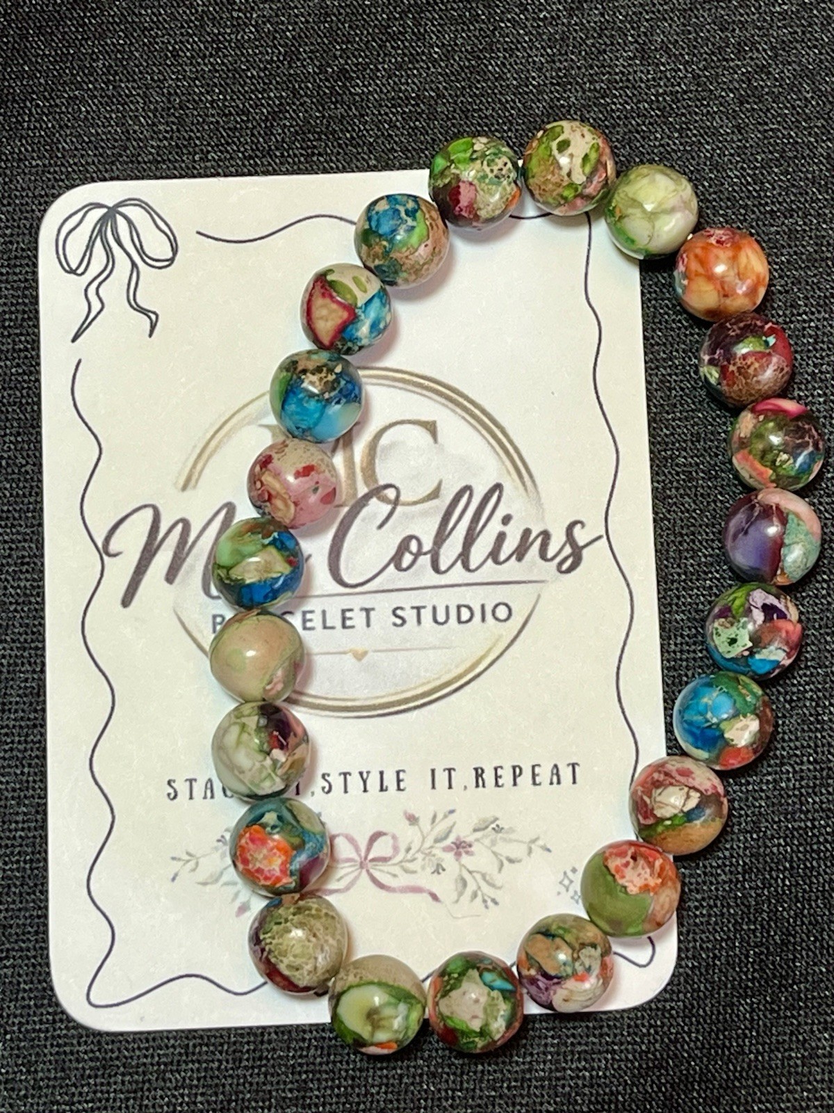 MC Collins Bracelet Studio Beaded Bracelet Multicolor Round Beads
