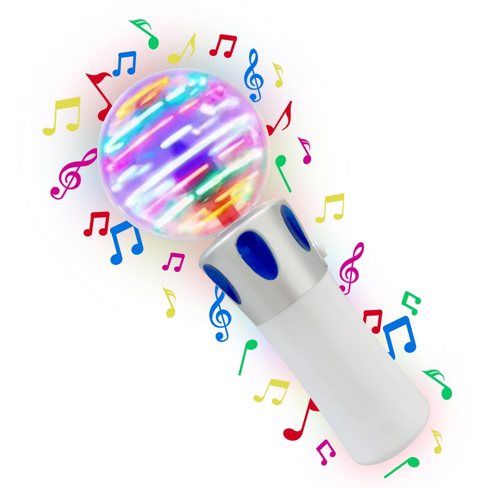 Musical Light Up Wand - Sensory Lights for Autistic Medium, White and Blue 