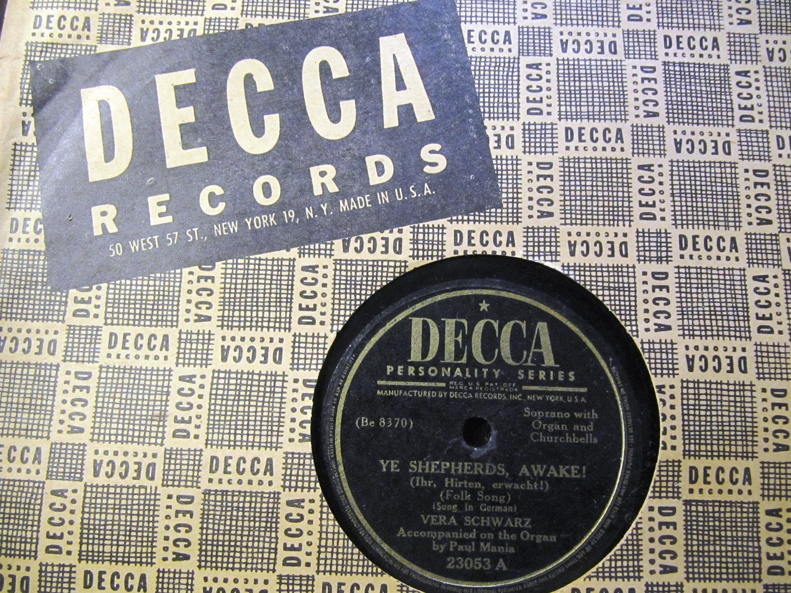 1929 German CHRISTMAS Dies ist der Tag Ihr Hirten Erwach VERA SCHWARZ Paul Mania