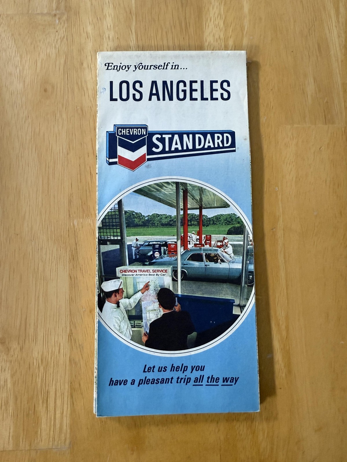 Vintage Chevron Standard Los Angeles Street Map Road Map Folded California