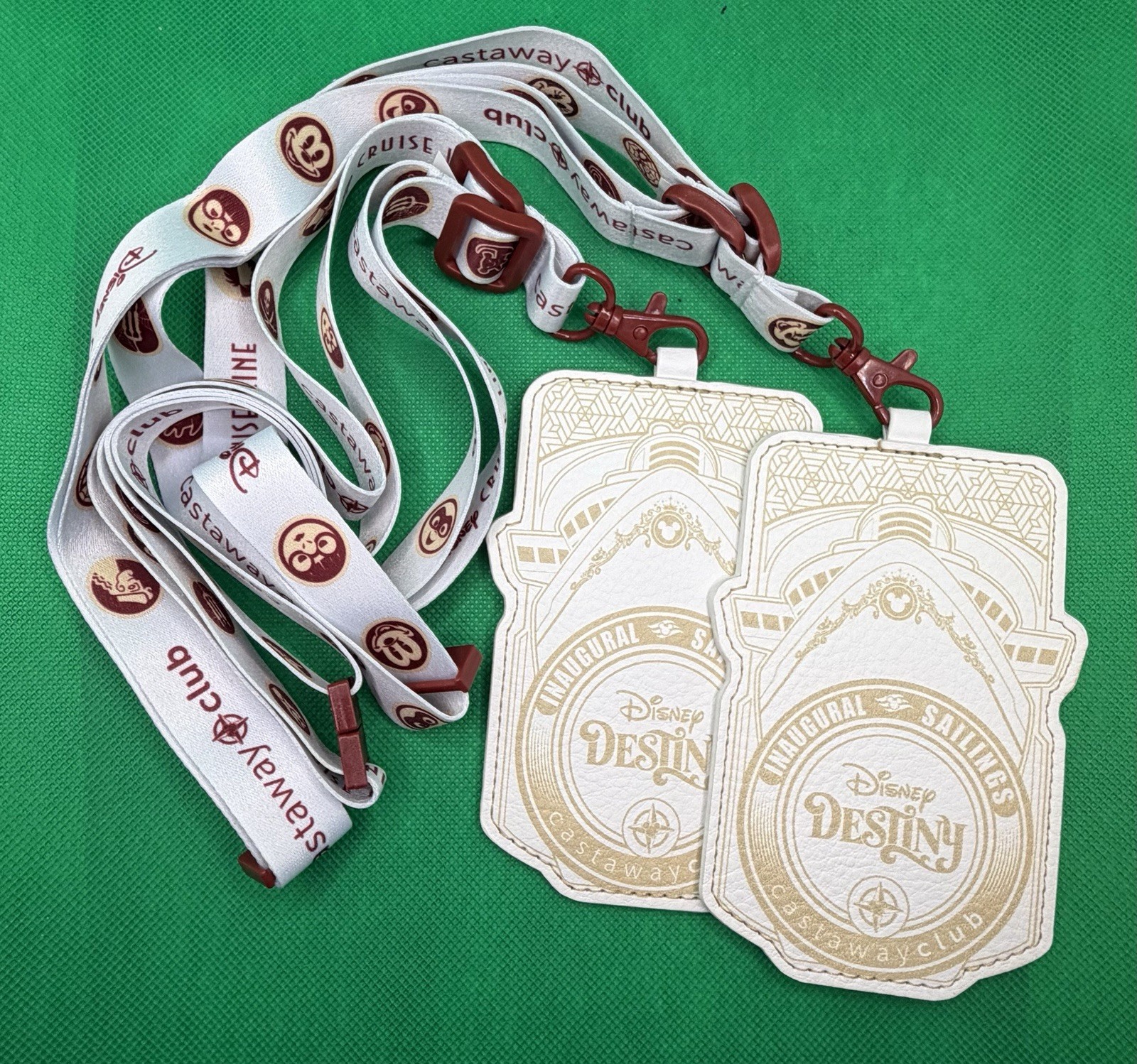 Disney Cruise Line Destiny Inaugural Sailing Lanyards Pearl Set Of 2