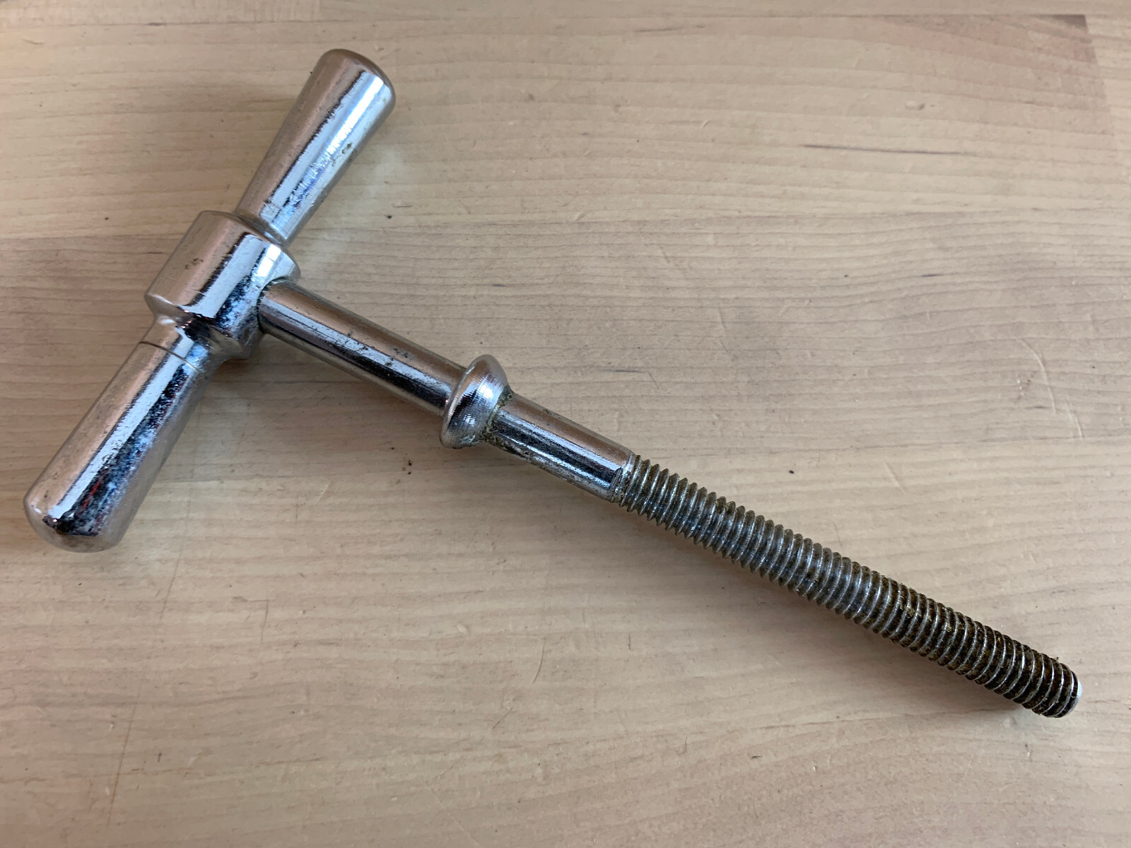 SLINGERLAND Timpani Tension T-Rod Kettle Drum 5/16-18 Threads 40s 50s Vtg Chrome