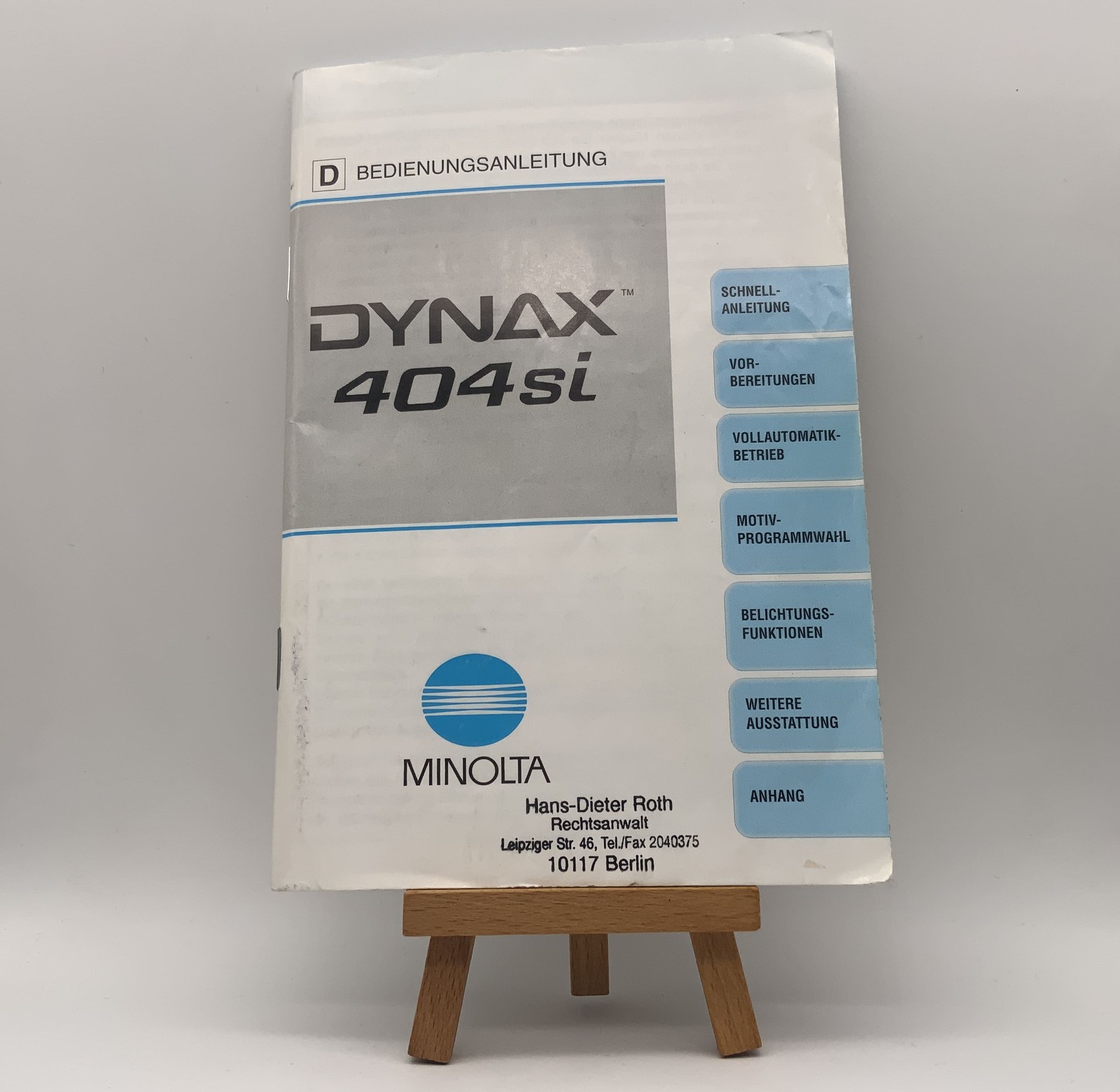 Minolta Dynax 404Si User Manual German