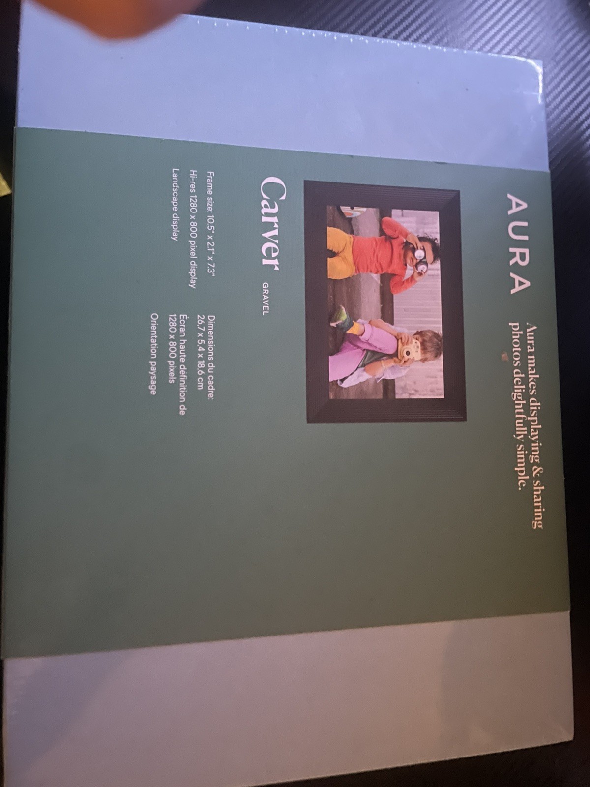 Aura Carver Gravel Digital Picture Frame 10.5"X2.1"X7.3"