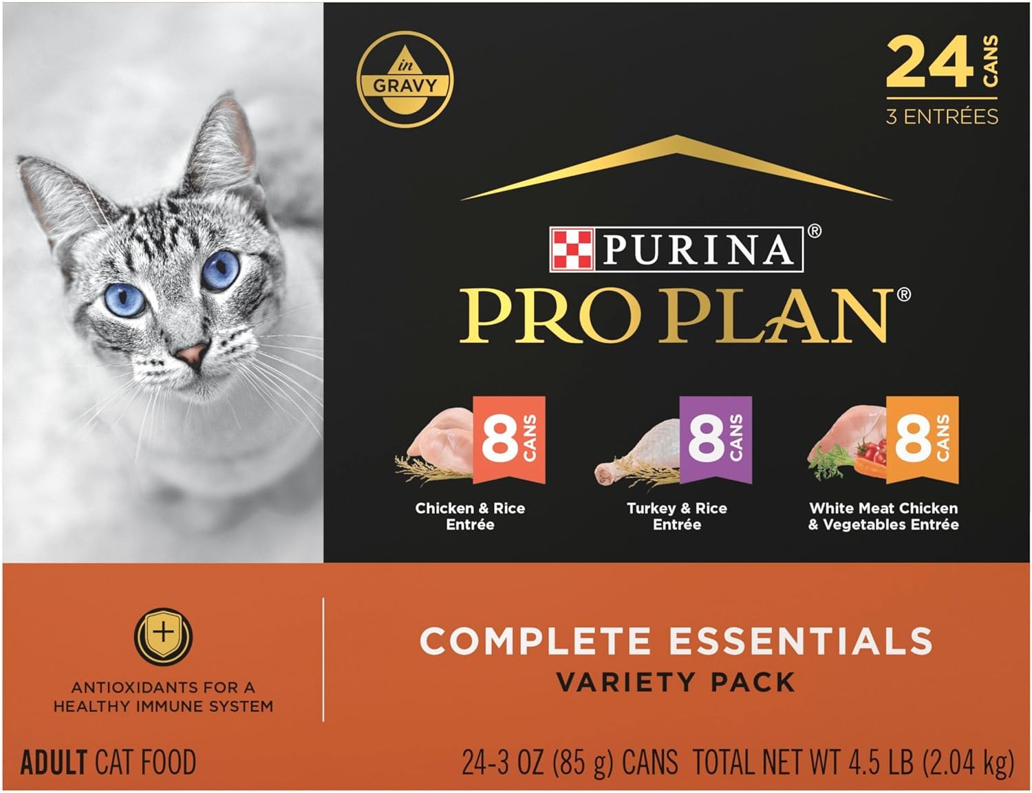 Purina Pro Plan Gravy, High Protein Wet Cat Food Variety Pack, Complete Essentia