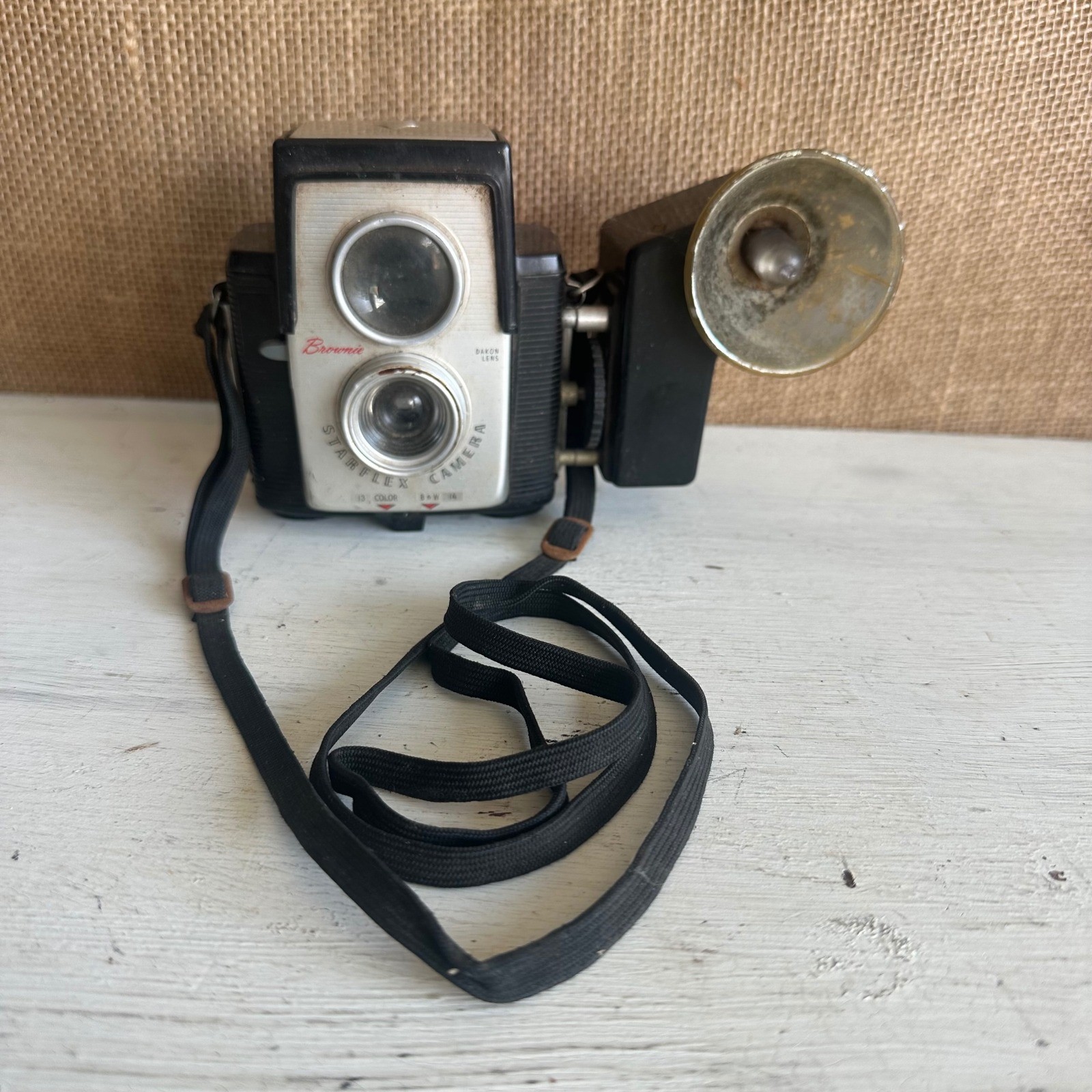 Vintage Kodak Brownie Starflex Camera with Supermite Flasholder 127 Film Dakon