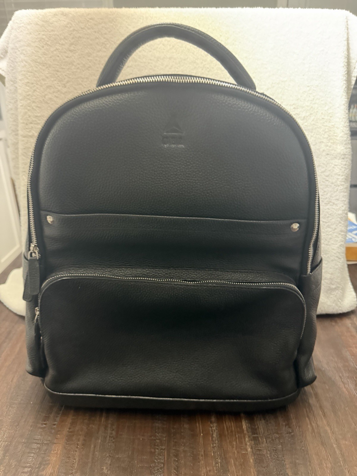 Royce New York For Delta Million Miler Black Pebble Leather Backpack Nwot