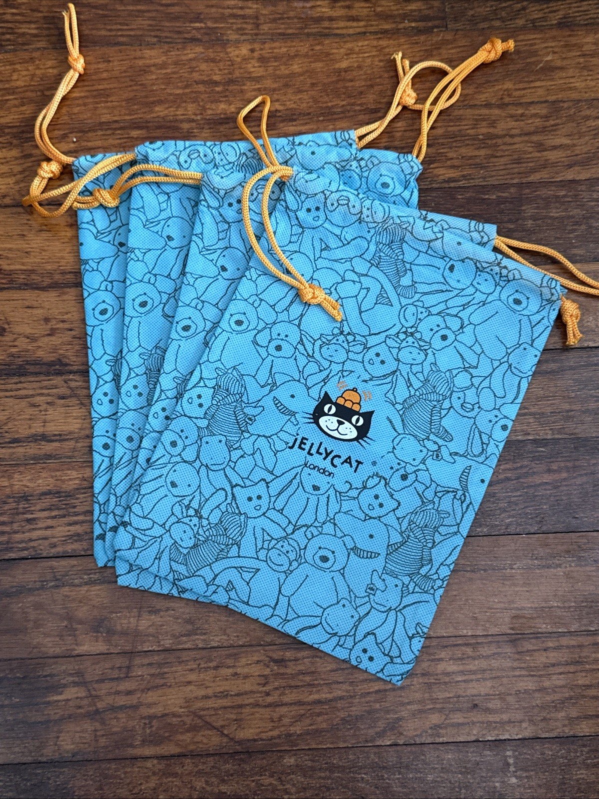 Jellycat London Small (7.5" x 10.5") Drawstring Dust Bag: Lot Of 4