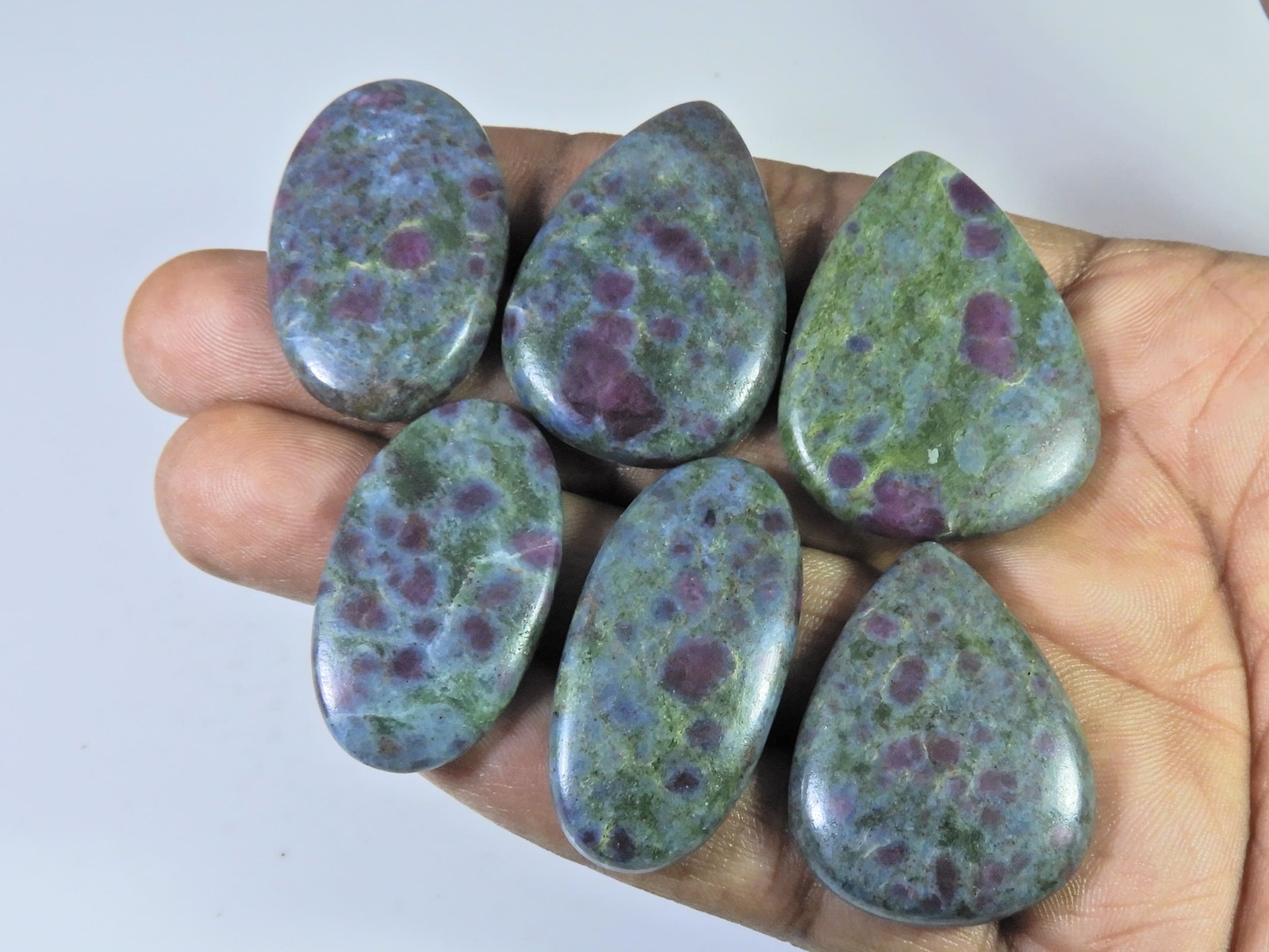 328Cts. Natural Ruby in Kyanite Mix Cabochon Loose Gemstone 06 Pcs Lot