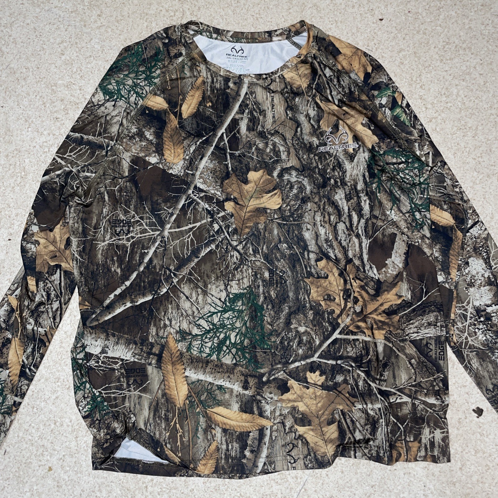 Realtree Camo Men Size 2XL (50-52 Long Sleeve Shirt Hunting lightweight 