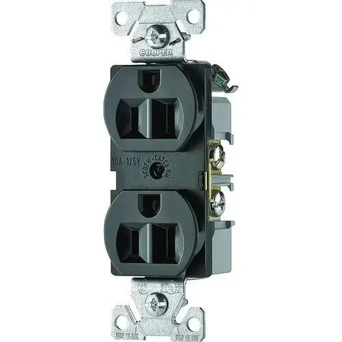 Eaton Wiring Devices BR15BK - Recp Duplex 15A 125V 2P3W B/Swire Str BK - 1EA