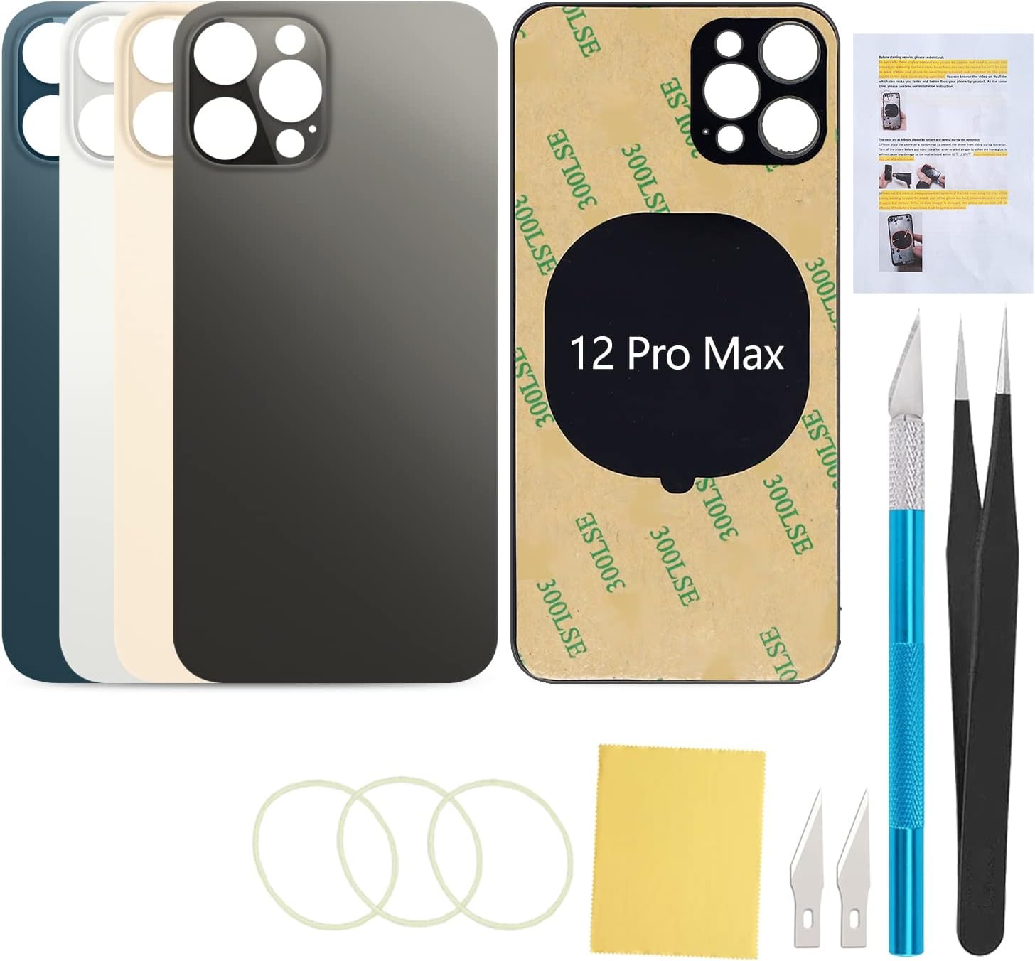 Rear Back Screen Glass Replacement Compatible with iPhone 12 Pro Max 6.7 Inches