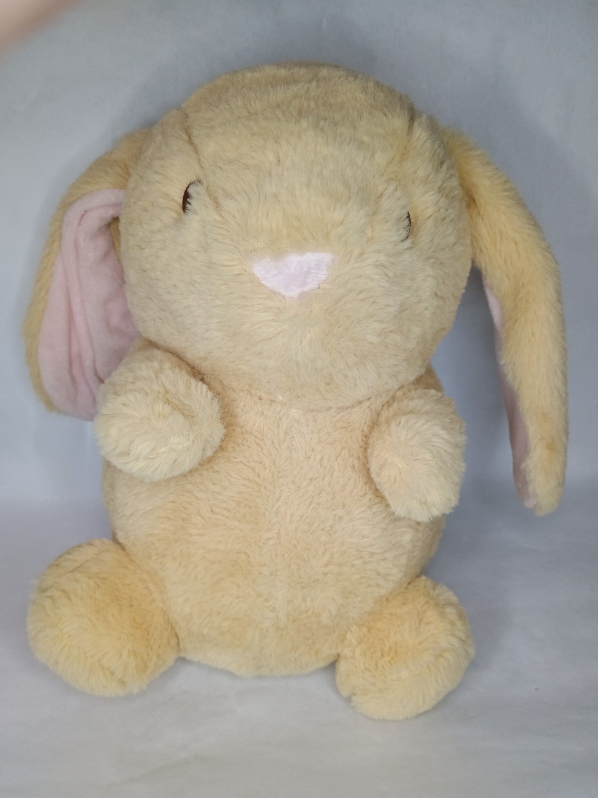 Beige Bunny Rattle Crinkle Ears Plush KellyToy Rabbit Plush Stuffed Toy