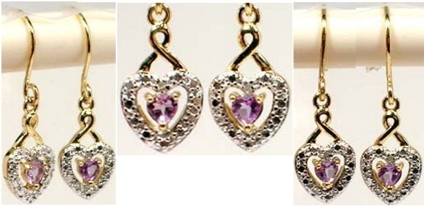 Diamond Accent Amethyst 18kt Gold-Sterling Hooks Renaissance Magic Shaman Dreams