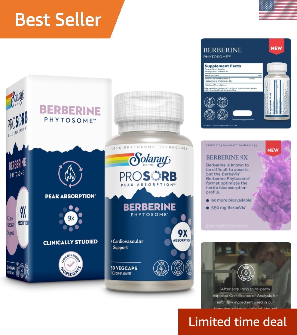 Gentle Digestive Berberine Supplement -  & Non-Soy - 30 Capsules Guaranteed