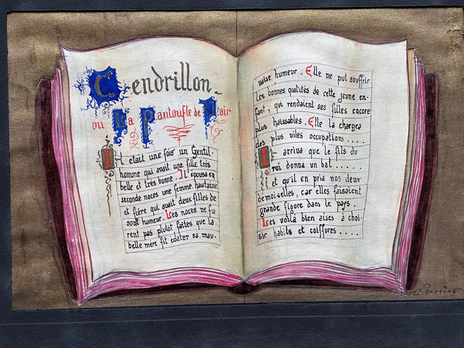 Drawing Antique Cinderella Still Life Choose Book Grimm Claude Perrier 2