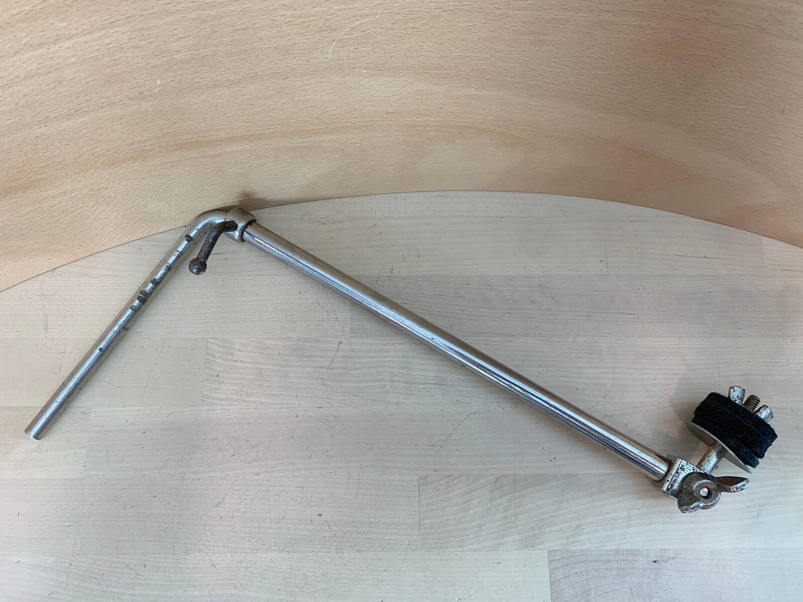 LUDWIG WFL 50s Vtg Cymbal L-Arm Telescoping Mount Holder Part NICKEL Complete
