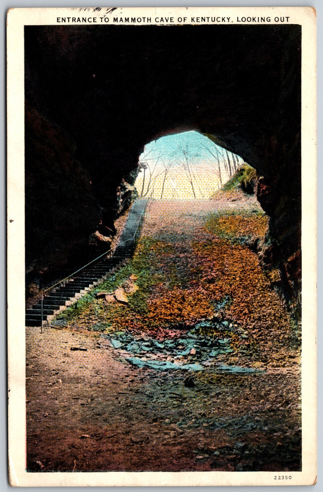 1930 Mammoth Cave Entrance Kentucky ANTIQUE Postcard 8996