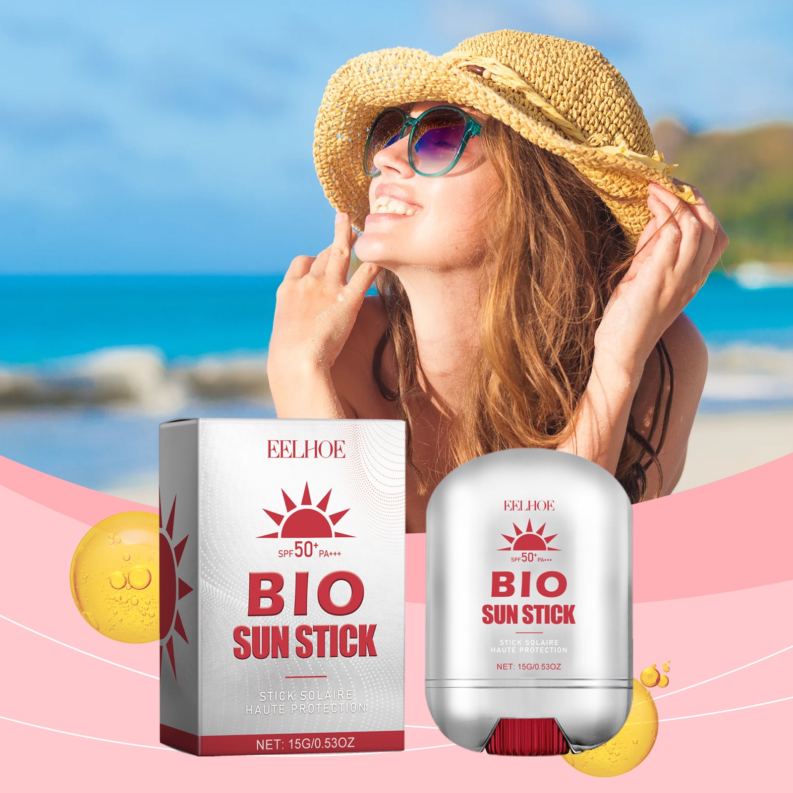 Body Sunscreen Stick SPF 50 with Astaxanthin, Water Resistant