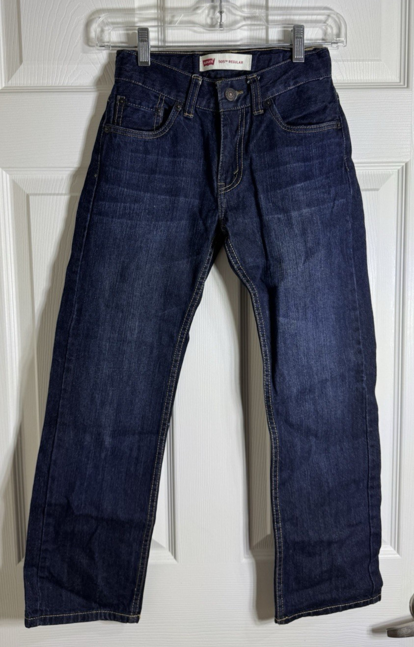 Levis 505 Denim Jeans Boys 10 Slim 23x25 Straight Regular Blue Med Wash Youth