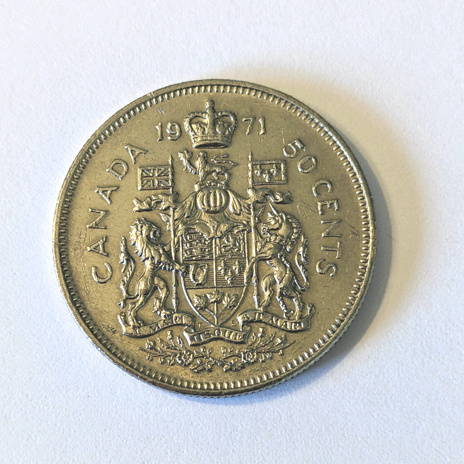 Canada 50 cents, 1971 Canadian FIFTY CENT PIECE, Queen Elizabeth II Half Dollar