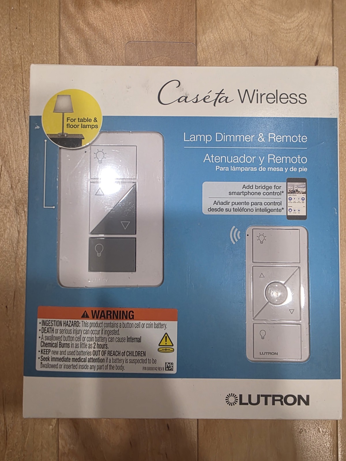 Lutron Caseta  P-PKG1P-WH Wireless Smart Lighting Lamp Dimmer & Remote Kit WHITE