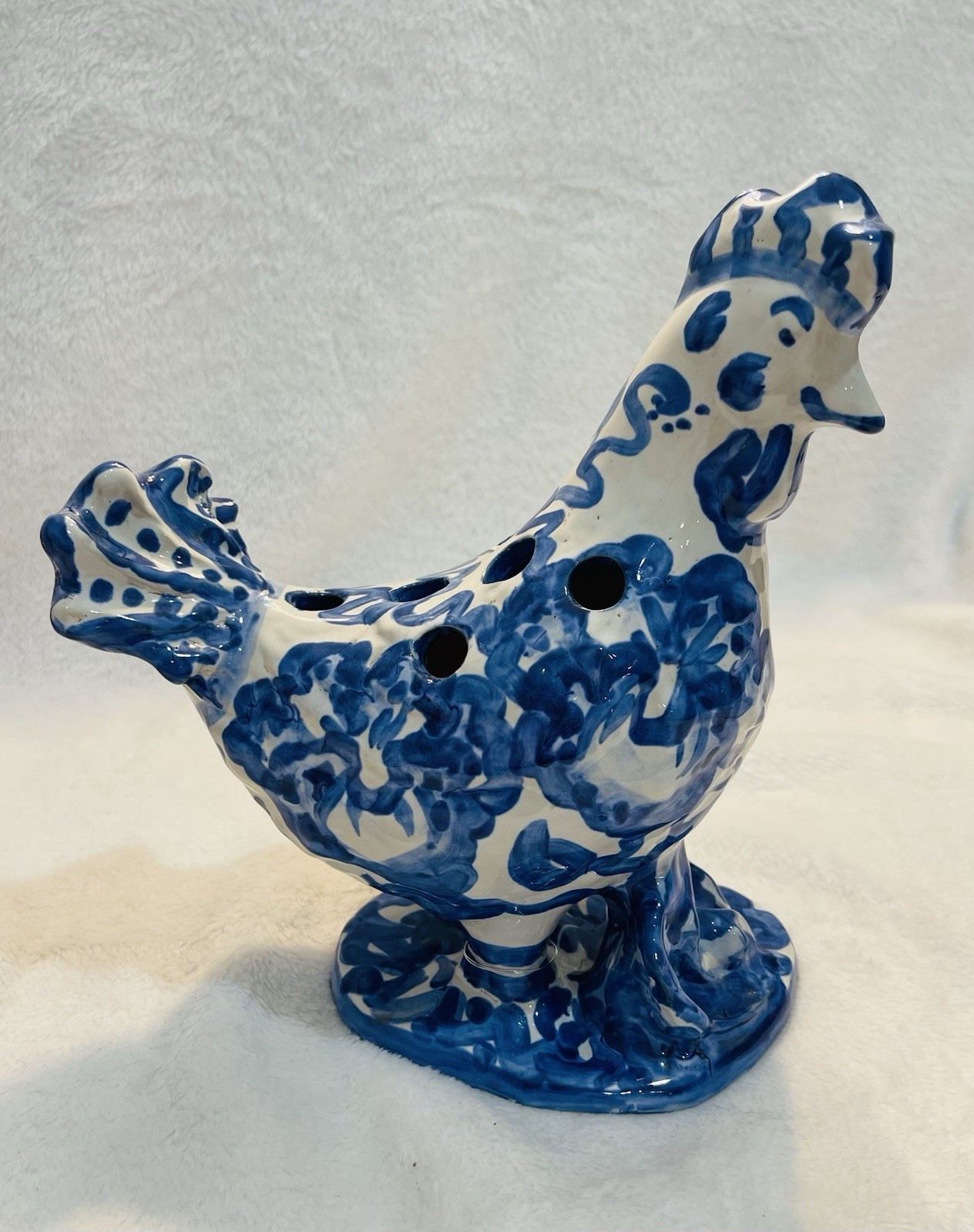 Rare MA Hadley Rooster Chicken Flower Frog or Utensil Holder