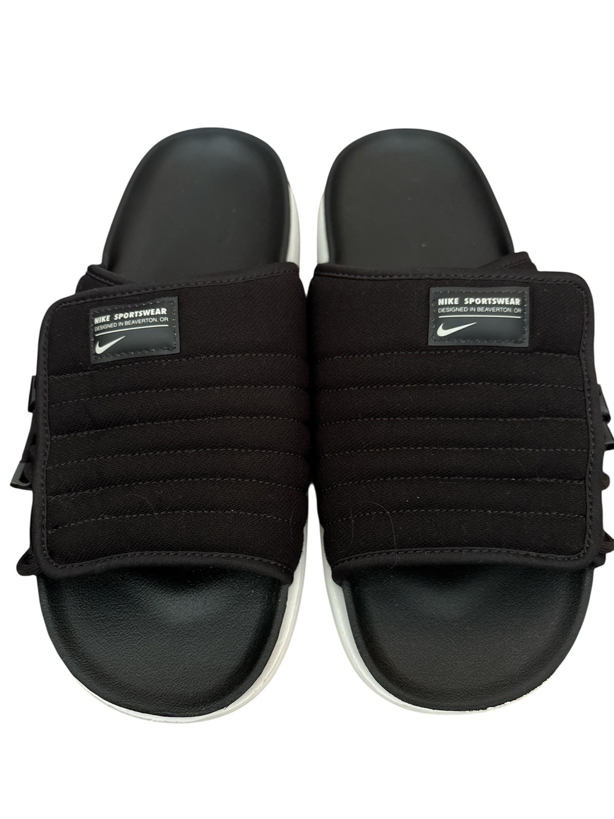 Nike Asuna 2 Slide Black White DH8469-001 Women's Size 9 Sandals Cinch Strap