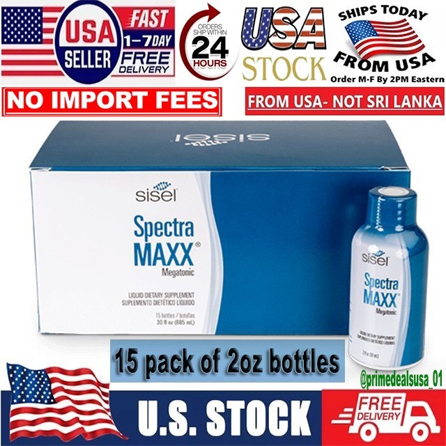 Sisel Spectra MAXX Megatonic 2oz 15 Pack Trace Minerals Energy Drink⚡US Seller⚡