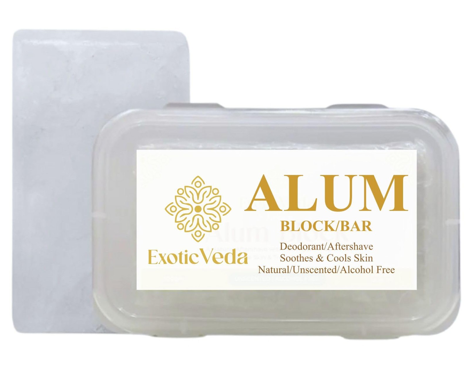 Exotic Veda 100% Pure Alum Block – Potassium 3.53 Ounce (Pack of 1) 