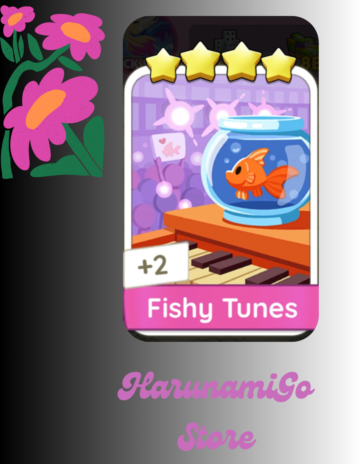 Fishy Tunes_ Monopoly Go 4 Sticker ⭐⭐⭐⭐  Fast Delivery| Digital Item