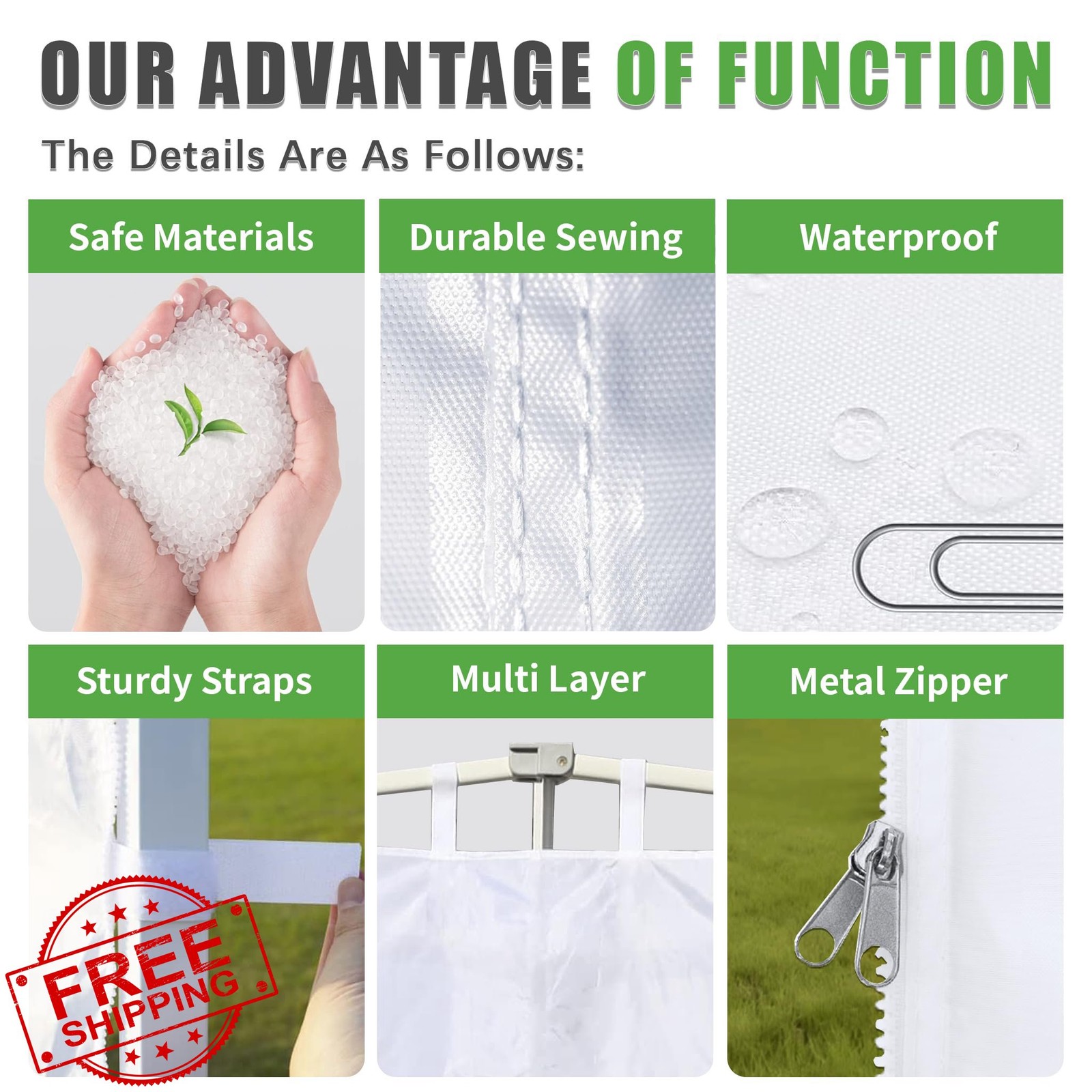 Canopy Sidewalls, 12x12 Canopy, 3 Pcs, Dark Grey, Waterproof