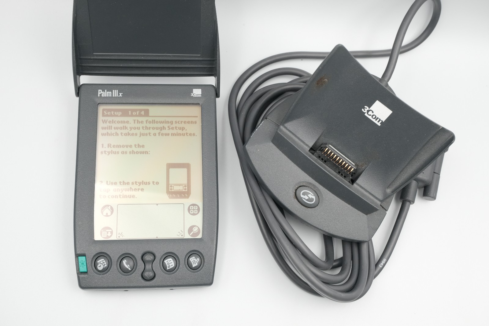Palm IIIx Handheld PDA Tested and works Missing stylus