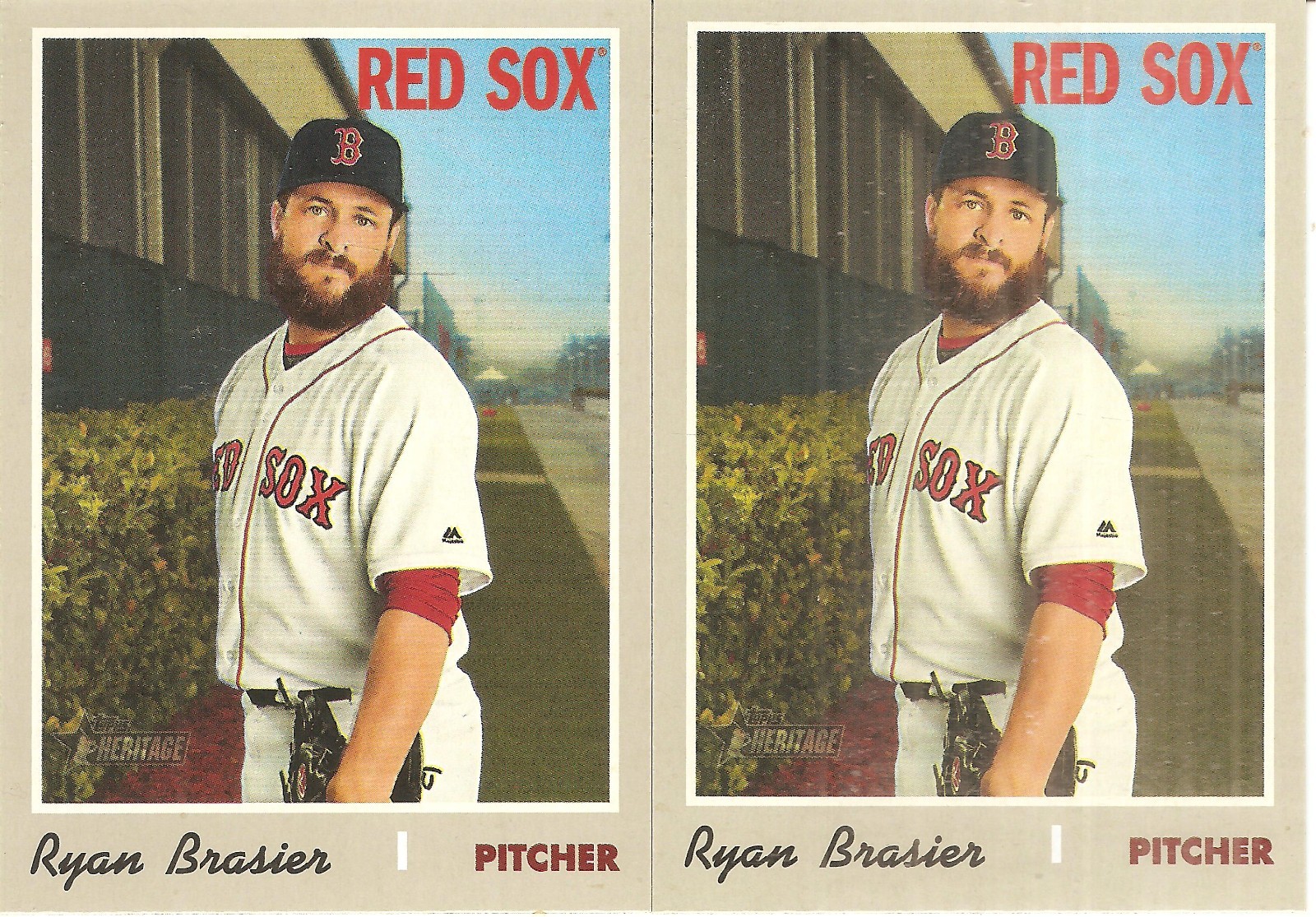 2 CARD 2019 TOPPS HERITAGE RYAN BRASIER BASEBALL CARD LOT