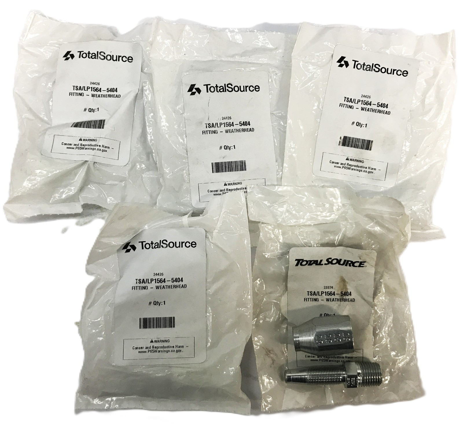 Total Source Forklift Weatherhead Fitting LP1564-5404 [Lot of 5] NOS